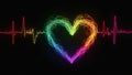 Rainbow smoky heart beat Royalty Free Stock Photo