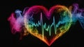 Rainbow smoky heart beat Royalty Free Stock Photo