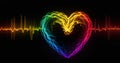 Rainbow smoky heart beat Royalty Free Stock Photo