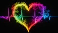 Rainbow smoky heart beat Royalty Free Stock Photo