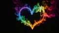 Rainbow smoky heart beat