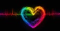 Rainbow smoky heart beat Royalty Free Stock Photo