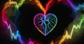 Rainbow smoky heart beat Royalty Free Stock Photo