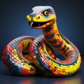 Rainbow Snake: A Hyper-realistic Pop-art Fusion In Zbrush