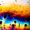 Rainbow soap bubble on a dark background