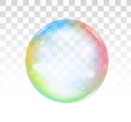 Rainbow soap bubble on a transparent background. Vector illustration