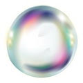 Rainbow soap bubble. Transparent glossy air sphere