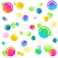 Rainbow soap bubbles - vector pattern on white background Royalty Free Stock Photo