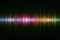 Rainbow sound wave, pulse of audio signal. Spectrum equaliser