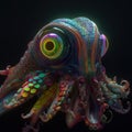 Rainbow space squid. Generative AI Royalty Free Stock Photo