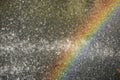 Rainbow in sparkling drops of water in the sunlight. Abstract photo, screen saver Royalty Free Stock Photo