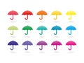 Rainbow spectrum colorful umbrellas Royalty Free Stock Photo