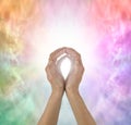 Rainbow Spectrum Energy healing hands Royalty Free Stock Photo