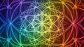 Rainbow Spectrum Geometric Sacred Geometry Pattern with Intersecting Lines and Circles image Royalty Free Stock Photo