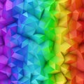 Rainbow spectrum gradient polygonal surface abstract 3D render