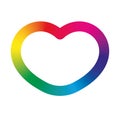 Colorful rainbow spectrum heart icon