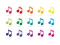 Rainbow spectrum music note signs