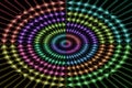 rainbow spiral black light circles pattern whirl bright vortex circular lights Royalty Free Stock Photo