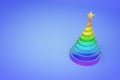 Rainbow spiral Christmas tree 3d color illustration Royalty Free Stock Photo