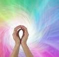 Rainbow Spiral Energy healing hands