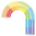 Rainbow spiral spring toy. Colored plastic kid toy. Children magic slinky spring. Vector illustration. EPS 10. Royalty Free Stock Photo