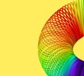 Rainbow spiral spring vector illustration on yellow