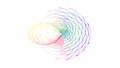 Rainbow Spiral Wave Element, Psychedelic Energy Motion Graphic, vector design Generative AI Royalty Free Stock Photo