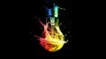 Rainbow Splash A Lightbulb Bursting With Color Royalty Free Stock Photo