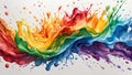 Rainbow Splash Representing LGBTIQ Pride Watercolor Style
