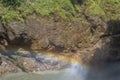 Rainbow in spray at Watagataki Falls, Hakusan, Japan