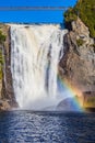 Rainbow in the spray of waterfall Royalty Free Stock Photo