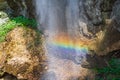 Rainbow spray in a waterfall Royalty Free Stock Photo