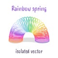 Rainbow Spring Spiral toy - isolated illustration on white background Royalty Free Stock Photo