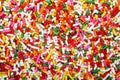 Rainbow sprinkles background Royalty Free Stock Photo