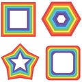 Rainbow square, star and other - vector geometric elements collection