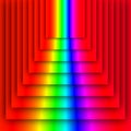 rainbow square vivid multi-coloured concentric design