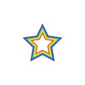 rainbow star logo icon vector template