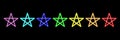 rainbow star neon lights on black,vector illustration Royalty Free Stock Photo