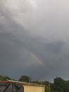 Rainbow storm clouds country beautiful Royalty Free Stock Photo