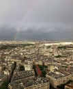 Rainbow and Storm Clouds over Paris Royalty Free Stock Photo