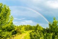 Rainbow in the storm sky Royalty Free Stock Photo