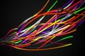 Rainbow Strands Line Glow Dark Background