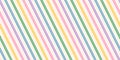 Rainbow stripe seamless pattern. Simple vector texture with thin diagonal straight lines. Retro style abstract geometric striped Royalty Free Stock Photo