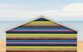 Rainbow striped beach hut