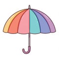 Rainbow Striped Umbrella Pastel Colors Illustration Royalty Free Stock Photo