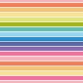 Rainbow stripes background vector. Fun colourful horizontal striped seamless pattern design.