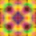 Rainbow structure of soft, smeared strokes. Bright multicolored background. Fractal abstraction. Symmetrical square seamless patte