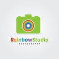 Rainbow studio logo template.