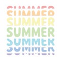 Summer word with Rainbow effect Colorful stacked letters