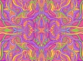 Rainbow summer psychedelic hippie style abstract fantastic mandala colorful background with many crazy geometric pattern